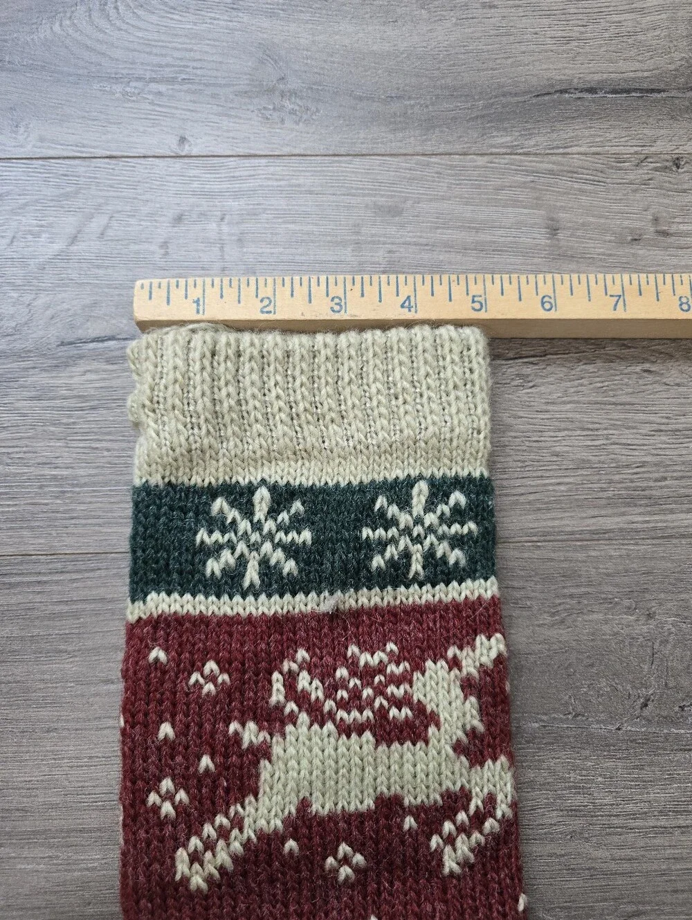 Reindeer Wool Christmas Stocking Cabincore Cottagecore Farmhouse